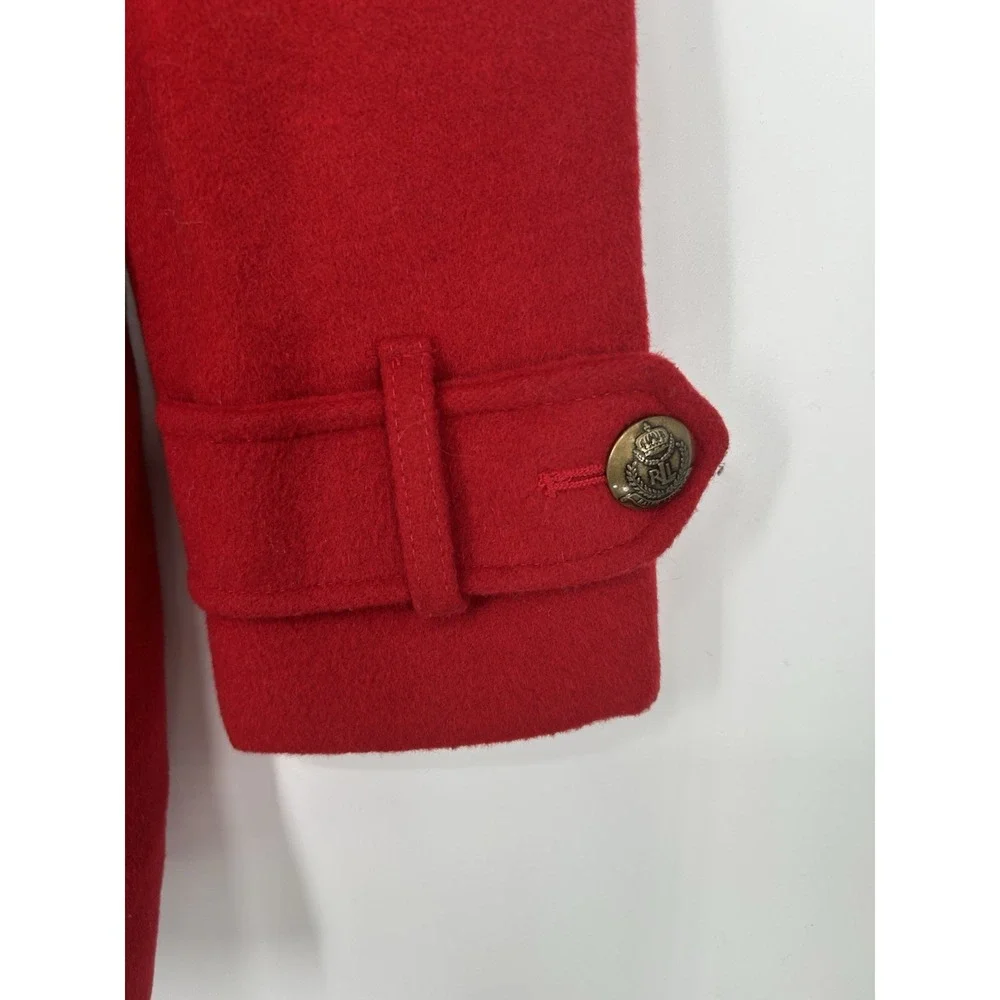 Lauren Ralph‎ Lauren Wool Blend Double Breasted Pea Coat Collared Womens Size 8